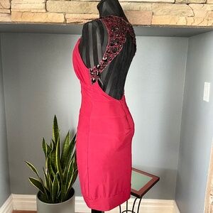 VTG Prom HOCO Y2K Whimsigoth Beaded Dress Fredrick’s of Hollywood Red Black M
